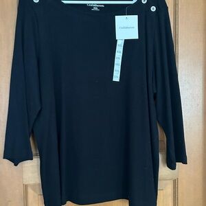 Croft & Barrow Black Long Sleeve Women's Top